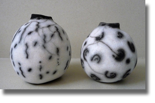 Black and White Pots
Raku Fired Ceramic Black and White Pots
Raku Fired Ceramic